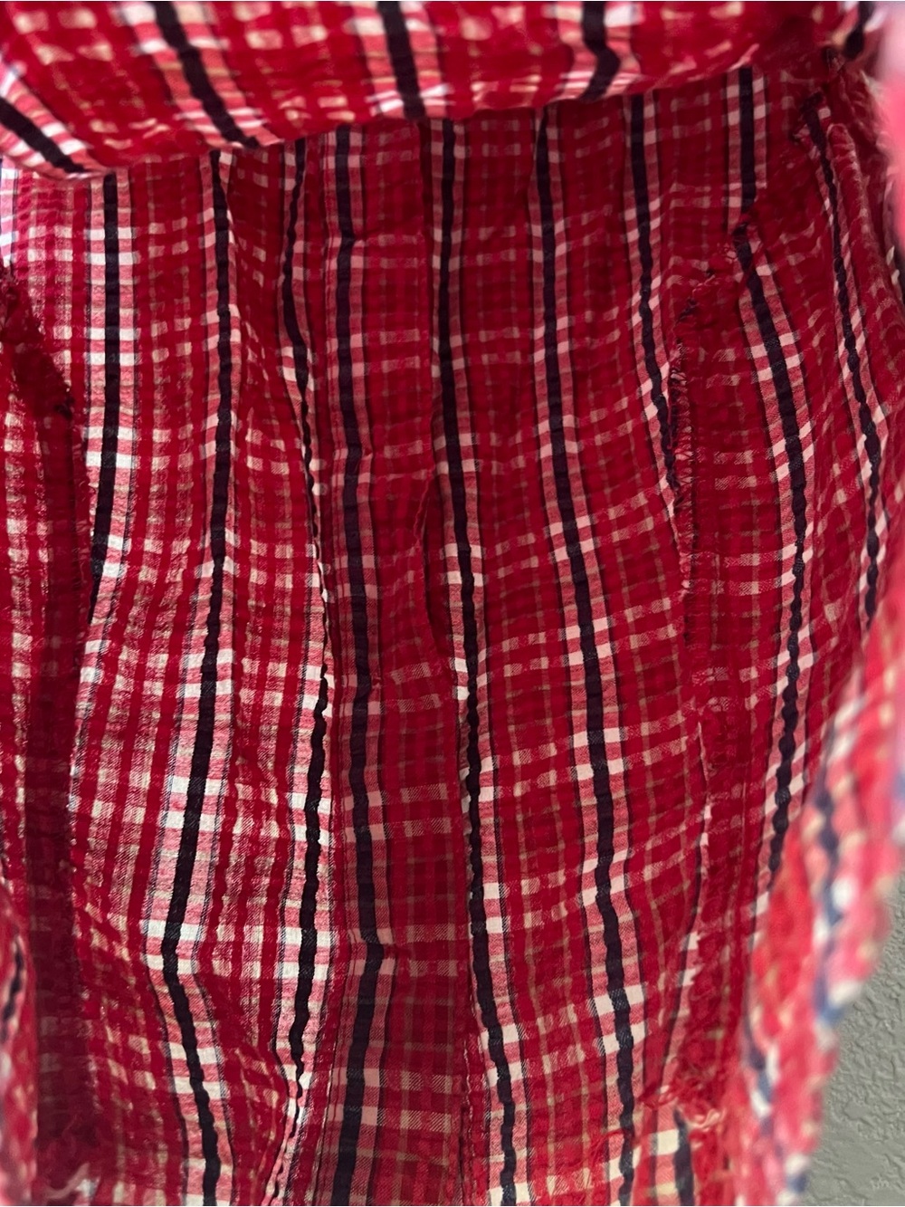 Roughrider Vintage Red Plaid Sleeveless Button Up Shirt Western Cottagecore S - Picture 7 of 7